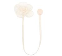RUNROTOO Abrazadera para Cortinas Diseño de Flores Beige, Cuerda y Imán, Sujeción Fácil de Remover para Cortinas en Estudios y Dormitorios Modernos