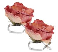 RUNROTOO Abrazaderas para Cortinas, Juego de 2 Pinzas de Flor en Color Rojo Rosa, Sujetadores sin Herramientas para Cortinas Lisas, Accesorios para Decoración de Ventanas Hogar