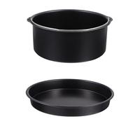 RUNROTOO Accesorios para Freidora de Aire 3.5-5.8qt Molde para Bizcocho y Bandeja para Pizza Acero al Carbono Antiadherente para Horno y Freidora