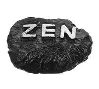 RUNROTOO Adorno de Piedra de Resina Piedra de Paisaje Realista Estilo Zen Negro para de Jardín Exterior para de Macetas y Espacios al Aire Libre