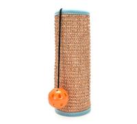 RUNROTOO Alfombra Rascadora para Gatos Redonda de Sisal Bola de Plástico Decorativa, Protector para Sofá Fácil de Enrollar, Juguete Práctico para Kitten y Mascota
