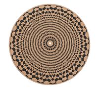 RUNROTOO Alfombrilla de corcho para tocadiscos de 12 pulgadas para discos de vinilo - Diseño geométrico de flores para un mejor soporte del sonido. Ideal para DJs y salas de música. Reducción de