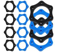 RUNROTOO Anillo Antivuelco para Micrófono de Mano 20 Piezas (10 Negras 10 Azules) Diseño Hexagonal Antideslizante, Funda Protectora para Grabaciones, Discursos y Eventos