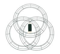 RUNROTOO Anillos Redondos de Alambre de Hierro Verde para Flores Manualidades con Estructura Fuerte y Resistente, Adecuado para Decorar Navidad y Jardines, Paquete de 3 Varios estilos