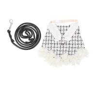 RUNROTOO Arnés y Vestido de Algodón para Conejo Mascota, Portátil y Transpirable, Disfraz Adorable para Fiesta en Color Negro, Accesorio para Conejitos Pequeños