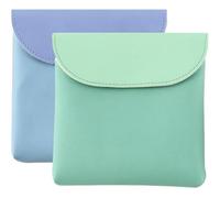 RUNROTOO Bolsa para Toallas Sanitarias Portátil de PU, 2 Piezas Cremallera Resistente, Compacta y Ligera, Adecuada para Mujeres Jóvenes en Su Primer Período Guardar Salva Slip y Artículos