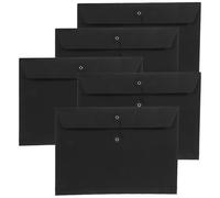RUNROTOO Bolsa Porta Documentos de Papel Negro 5piezas para Oficina y Escuela, Organizador Práctico para Material de Oficina y Almacenamiento de Archivos