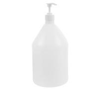 RUNROTOO Botella de Almacenamiento de Agua 4 Litros 1 Galón con Bomba Dosificadora Recipiente Plástico Hdpe Blanco Translúcido Contenedor Portátil para Líquidos Industriales y