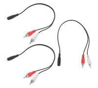 RUNROTOO Cable Adaptador de Audio 3,5 Mm, Miniconector Hembra a Doble Macho, 3 Piezas para Altavoces y Auriculares, Conexión Estéreo para TV y Dispositivos de Audio
