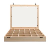 RUNROTOO Caja de Colección de Minerales de Madera Tapa Transparente, Organizador 30 Compartimentos para Muestras de Rocas y Cristales, Adecuado para Entusiastas de Geología