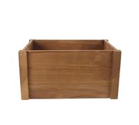 RUNROTOO Caja de madera: 13.8x10x7 Caja de almacenamiento rústica de madera - Cesta de encimera para despensa de cocina o baño - para frutas, verduras y pan con asa para el hogar y vitrina