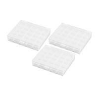 RUNROTOO Cajas Organizadoras Grandes para Máquina de Coser para Hilos Gutermann de Plástico 25 Compartimentos Estuche de Almacenamiento Fácil de Llevar Cierre Seguro, Pack de 3 Unidades