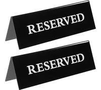 RUNROTOO Carteles de Mesa Señal de Fumar 2piezas Reservada Acrílico Negro Resistentes Decoloración Fiable para Bodas y