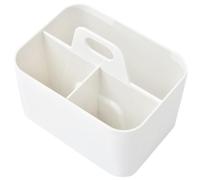 RUNROTOO Cesta Organizadora de Plástico Blanco con Gran Capacidad y Resistente para Almacenar Artículos de Aseo Personal para Baño Portátil en Cocina o Escritorio