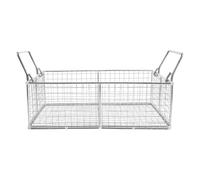 RUNROTOO Cesta para limpiador ultrasónico - Cesta de limpieza ultrasónica con asa - 11,81 x 7,87 x 6,30 pulgadas. Soporte para piezas con sistema de inmersión y drenaje para equipos de laboratorio.