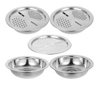 RUNROTOO Colador y Rallador de Acero Inoxidable 26 CM Cuenco Escurridor para Verduras y Arroz, Juego de 3 Piezas Apilables para Cocina y Fregadero Varios estilos