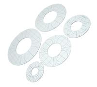 RUNROTOO Conjunto de 5 Plantillas Circulares de Acrílico para Patchwork Bordes Lisos y Alta Durabilidad, Herramientas Antideslizantes para Costura y Bordado