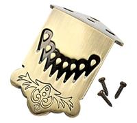 RUNROTOO Cordal Metálico de Mandolina de 8 Cuerdas Color Bronce Diseño de Plumas, Accesorio para Instrumento Musical Folclórico, Pieza de Repuesto para Mejorar Tono y Sustain