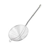 RUNROTOO Cucharón Colador de Malla Fina de Acero Inoxidable 20 CM Gancho Doble, Adecuado para Escurrir Aceite Caliente y Líquidos Hirviendo en Uso Doméstico