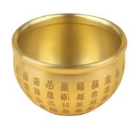 RUNROTOO Cuenco de Cobre Dorado para Dinero Estilo Chino, Adorno Práctico y Elegante para Bar y Hogar, Centro de Mesa Fortuna