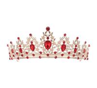 RUNROTOO Diadema de con diamantes de imitación, tiara brillante de princesa para quinceañera, tocado de con diamantes de imitación para bodas, cumpleaños, bailes de graduación, graduaciones, color