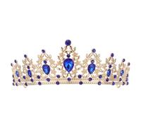 RUNROTOO Diadema de con diamantes de imitación, tiara brillante de princesa para quinceañera, tocado de con diamantes de imitación para bodas, cumpleaños, bailes de graduación, graduaciones, color