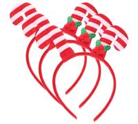 RUNROTOO Diademas para Eventos en Festivales Diseño de Bastón de Navidad, 3 Piezas, Material No Tejido y Plástico, Fácil de Usar para Fiestas Navideñas