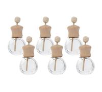 RUNROTOO Difusor de Fragancia Reutilizable para Coche Clip, 6 Unidades de Vidrio y Madera de 10ml, Mantiene el Aire Fresco y Fácil de Transportar para Amigos y Colegas