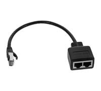 RUNROTOO Divisor de Red Ethernet 1 a 2 Conector Rj45 Macho a Doble Hembra, Cable de Cobre Estañado Resistente y Plástico, Instalación Plug and Play para Conexión Estable