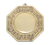 RUNROTOO Espejo Bagua Chino de Latón Convexo para Decoración de Pared, Ambiente Armonioso y Totem Tallado a Mano para Oficina y Hogar