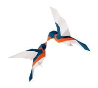 RUNROTOO Estatua de Pájaro para Colgar Pared Modelo de Papel 3D Geométrico Decoración de Pared Ecológica Adecuado para Habitaciones Infantiles y Porche