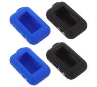 RUNROTOO Estuche para Llave de Coche Compatible Mandos Starline E60 E61 E90 E91, Pack de 4 Fundas de Silicona en Negro y Azul Oscuro, Cubierta Protectora para Uso Automotor y Transporte