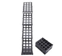 RUNROTOO Expositor Fácil de Transportar y Almacenar Plegable A4 de Hierro Negro Bastidor Vertical y Multi-Capa para Ferias y Librerías