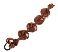 RUNROTOO Extensión de Cabello Decorativa Burbuja Trenza Coleta Postiza para Mujer Peluca Trenzada Ligera para Peinado Versátil y Llamativo