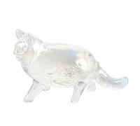 RUNROTOO Figura de Gato de Cristal de pie: Estatua de Gato para Escritorio - Figura de Animal Gordo, Pieza de Arte para la decoración de la Entrada del hogar, la Oficina y la estantería.