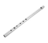 RUNROTOO Flauta Dulce Soprano en Re de Tono Alto de Aleación de Aluminio Plata para Principiantes Fácil de Transportar y Almacenar Instrumento Musical Portátil