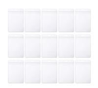 RUNROTOO Funda para Tarjetas de Identificación Transparente de Pvc Flexible, Resistente al Agua, Tamaño Estándar, Paquete de 100 Unidades para Oficina y Eventos