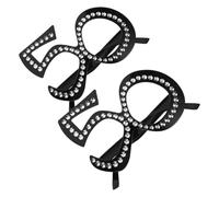RUNROTOO Gafas de Cumpleaños Negras Diseño Número 50, Ligeras y Portátiles de Plástico, 2 Pares para Sesiones de Fotos y Viajes