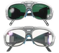 RUNROTOO Gafas de Soldadura Protectoras Negras de Plástico para Corte y Soldadura por Proceso de Argón, Diseño Seguro y Ligero, Pack de 2 Unidades