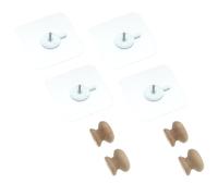 RUNROTOO Ganchos Adhesivos de Pared 4 Piezas, Perchas de Madera Cortas Transparentes, Autoadhesivos sin Taladro para Colgar Gorras, Llaves y Abrigos en Entrada y Cocina