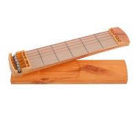 RUNROTOO Guitarra Portátil de Bolsillo Acabado en Veta de Madera, Herramienta de Práctica para Principiantes, Mástil de Plástico y Madera, Adecuado para Camping y Viajes al Aire Libre