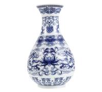 RUNROTOO Jarrón de Pared de Porcelana Azul y White - Jarrón Floral Vintage Estilo Chinoiserie - Macetero de Pared de cerámica Retro para Plantas de Interior y Flores secas de 13,6 cm (5,35