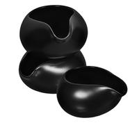 RUNROTOO Juego de 3 Jarras de Cerámica Negras para Leche Dispensador y Asa Ergonómica, Diseño Vintage Adecuado para Comidas Familiares en Interiores o Barbacoas al Aire Libre