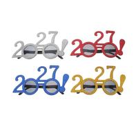 RUNROTOO Juego de 4 gafas del año 2027: Gafas para la fiesta de graduación de la promoción de 2027 - con purpurina del año 2027 para la cuenta atrás de Nochevieja y el fotomatón navideño.