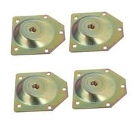 RUNROTOO Juego de 4 Placas de Fijación Inclinadas de 12 Grados para Patas de Madera, Tornillos Incluidos, Adecuado para Sofás y Tocadores del Norte de Europa