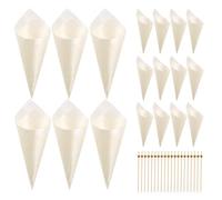 RUNROTOO Juego de Conos de Madera Material y Madera para Aperitivos y Palillos Largos para Frutas Adecuado para Reuniones Familiares y