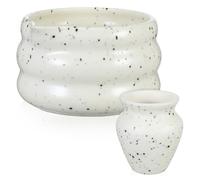 RUNROTOO Juego de Té Matcha Japonés de Cerámica Blanco con Cuencos y Soporte para Batidor, Kit Elegante para Ceremonia Tradicional en Sala o Estudio