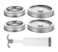 RUNROTOO Kit de Sellado al Vacío y Bomba Manual para Conservación y Preservación de Alimentos Varios Estilos para Frascos Tapa de Acero Inoxidable 304 en Cocina Varios Estilos