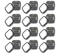 RUNROTOO Latas Metálicas Cuadradas Negras con Tapas Ventana 15 de 4 Onzas para Hacer Velas y Almacenar Ungüentos DIY con Buen Sellado