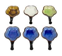 RUNROTOO Lavadora de Pinceles de Tinta Cerámica Placa para Lavar Pinceles Color Aleatorio 6 Piezas Material Cerámico Adecuado para Caligrafía y Pintura